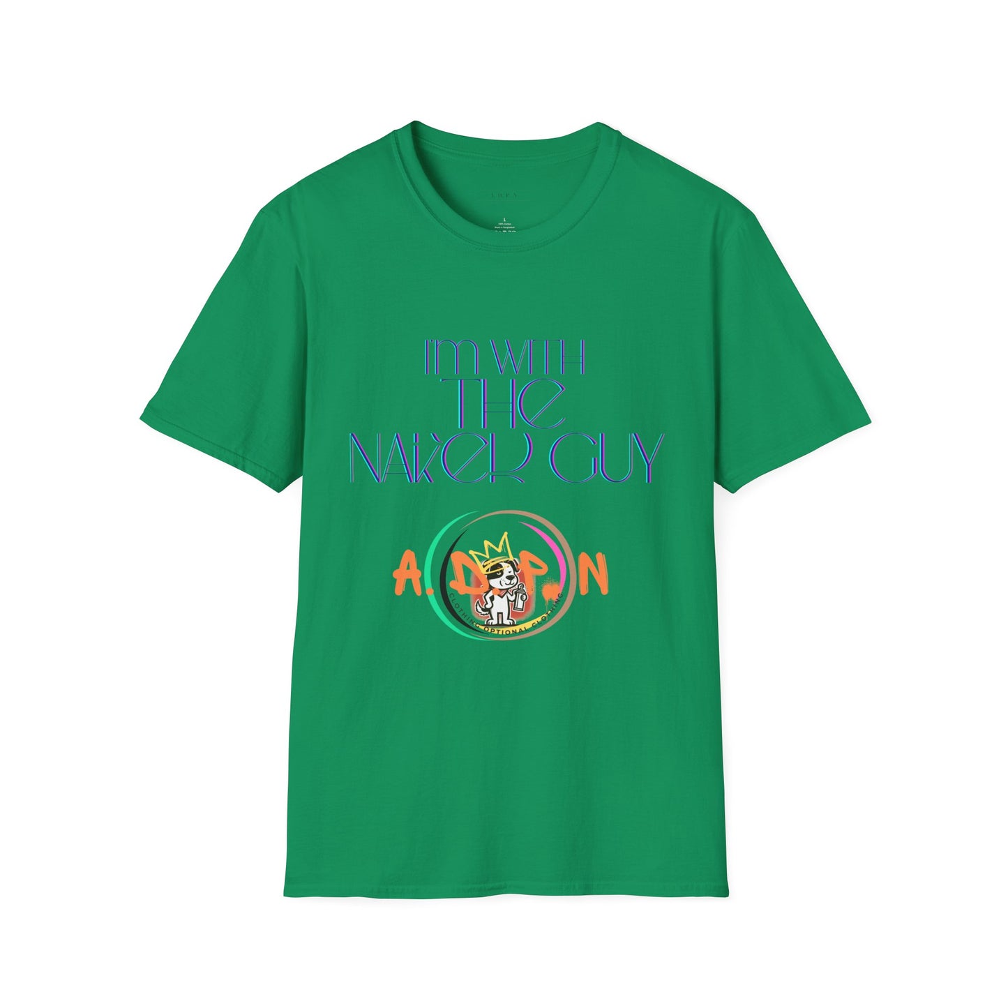 Sidekick in Style- I'm With The Naked Guy Unisex Softstyle T-Shirt