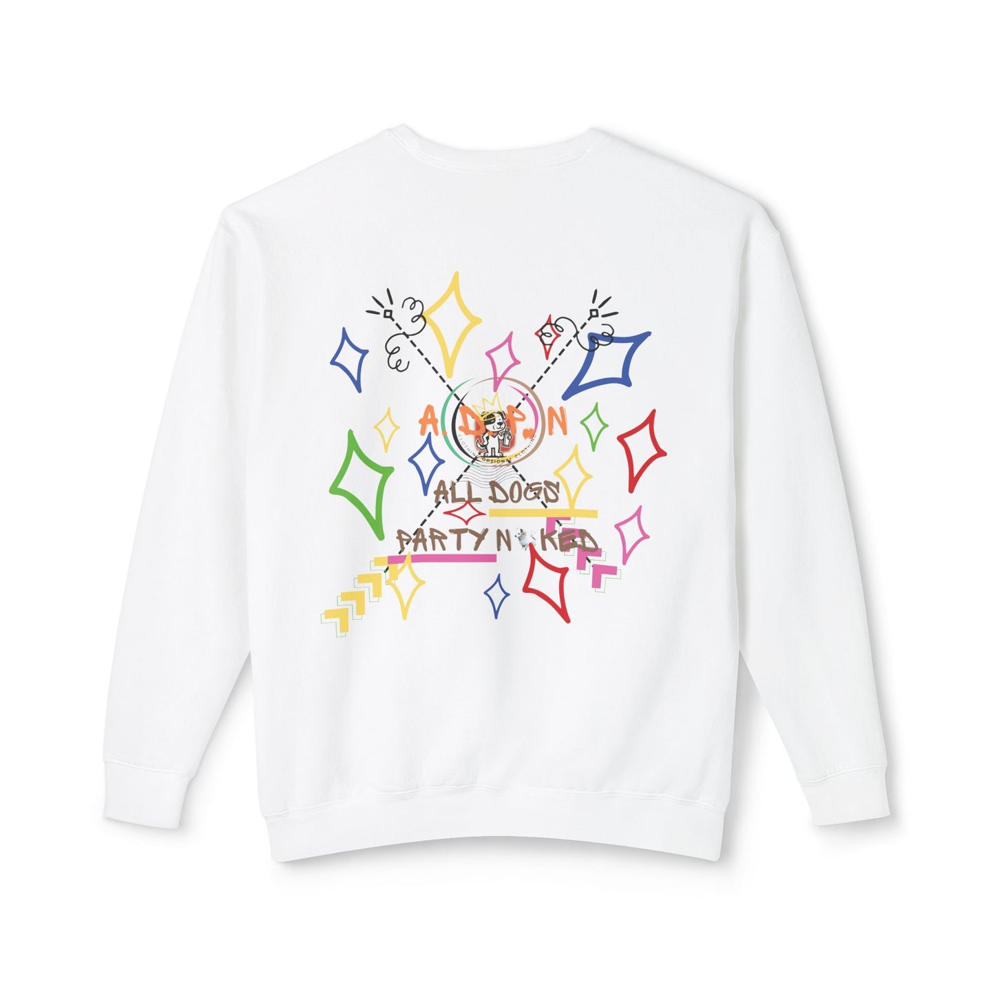 All Dogs Party Naked Crew Neck Sweater