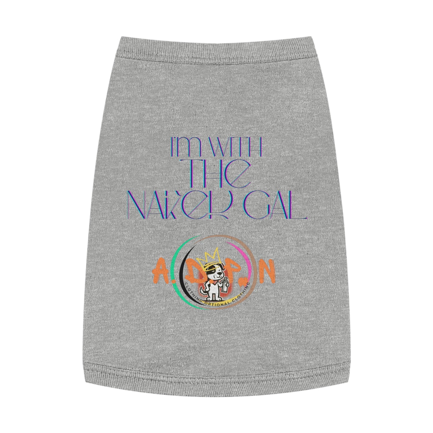 Team Naked Party - I'm With the Naked Gal Pet T-shirt