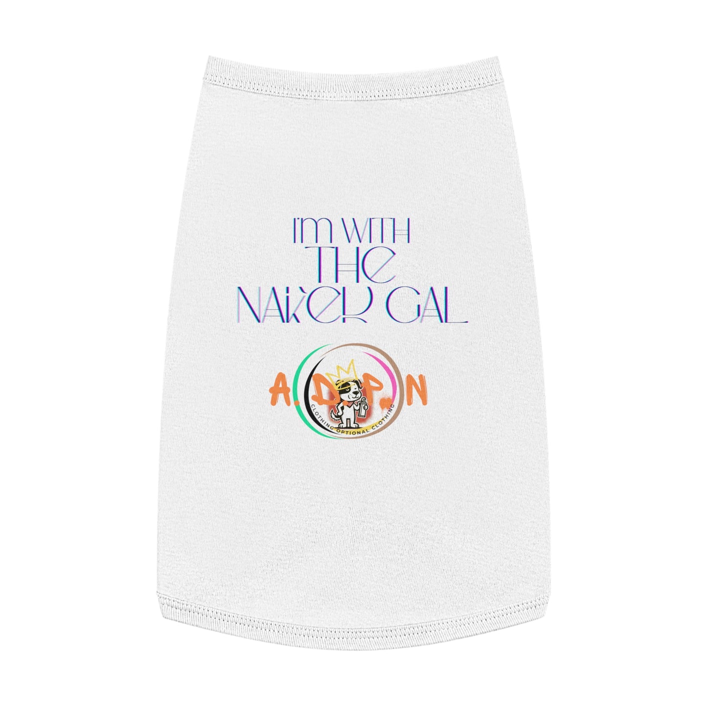Team Naked Party - I'm With the Naked Gal Pet T-shirt